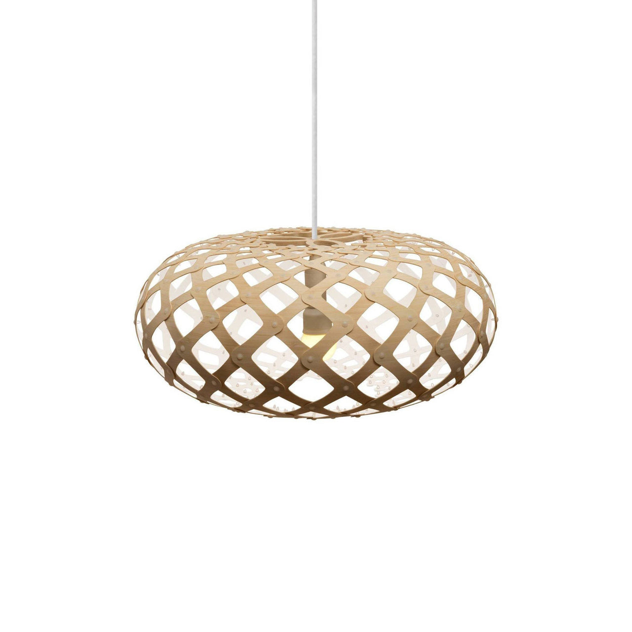 Kina Pendant Light: Small + Bamboo + White + White