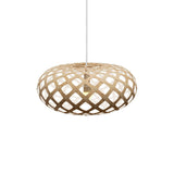 Kina Pendant Light: Small + Bamboo + White + White