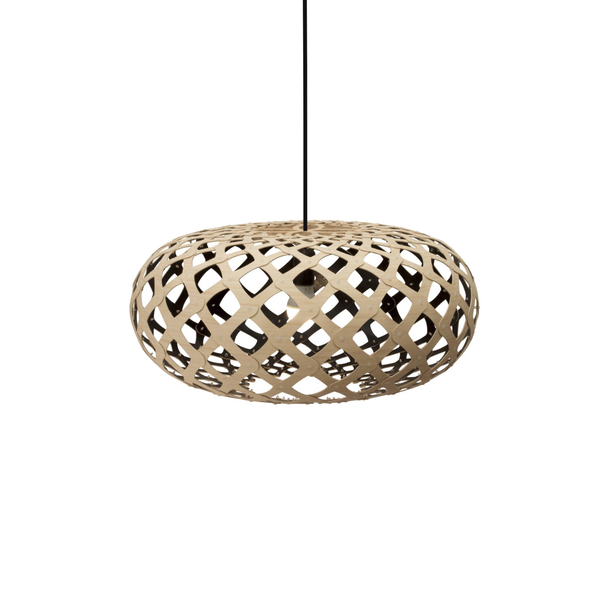 Kina Pendant Light: Small + Bamboo + Black + Black
