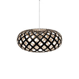 Kina Pendant Light: Small + Black + Bamboo + White