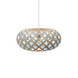 Kina Pendant Light: Small + Bamboo + Blue + White