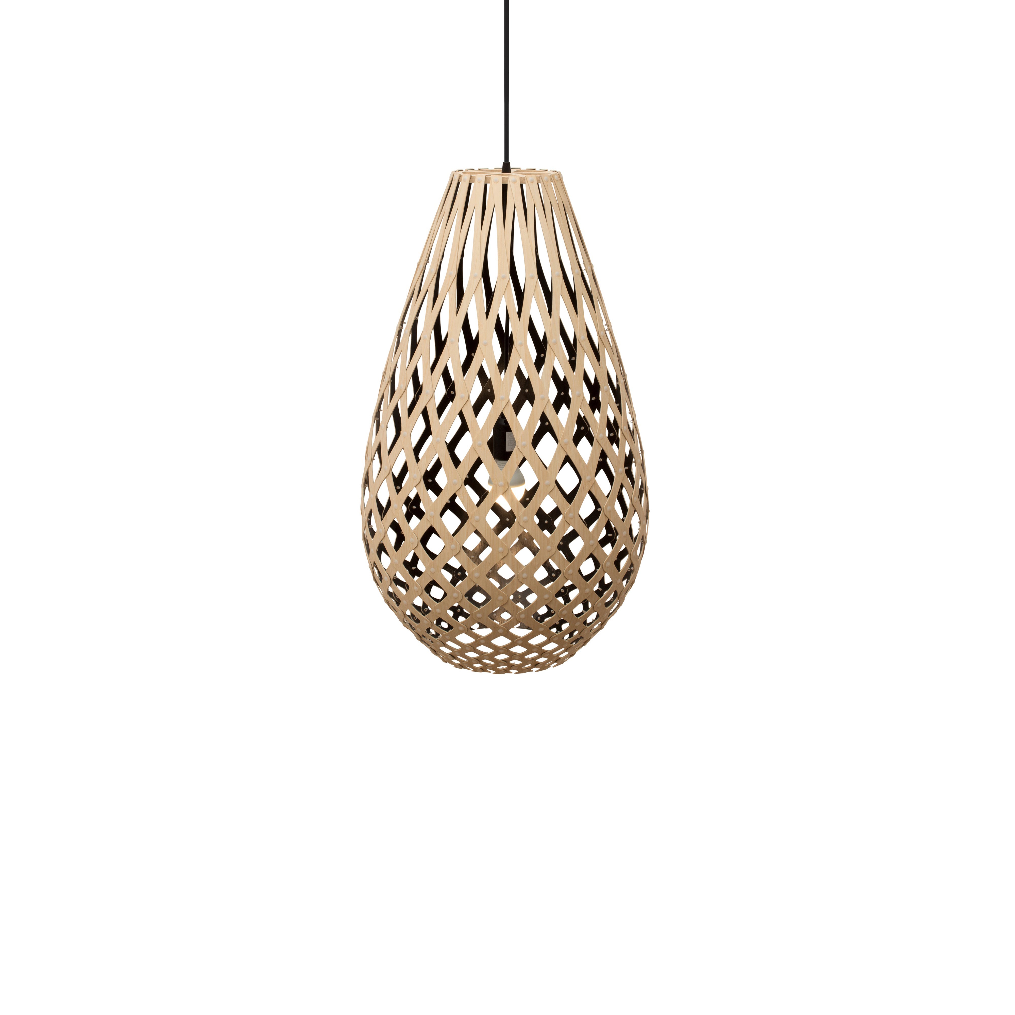 Kōura Pendant Light: Large + Bamboo + Black