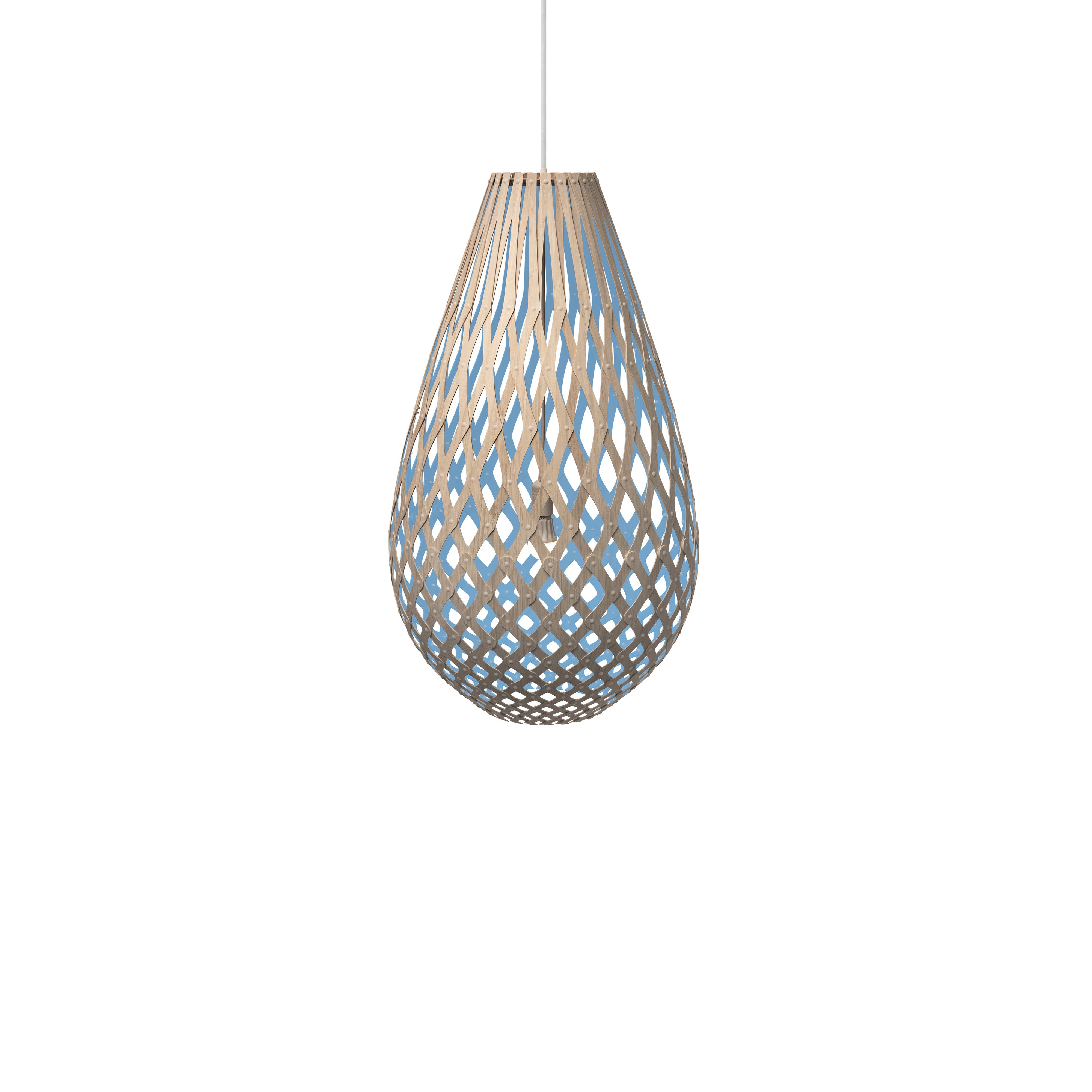 Kōura Pendant Light: Large + Bamboo + Blue