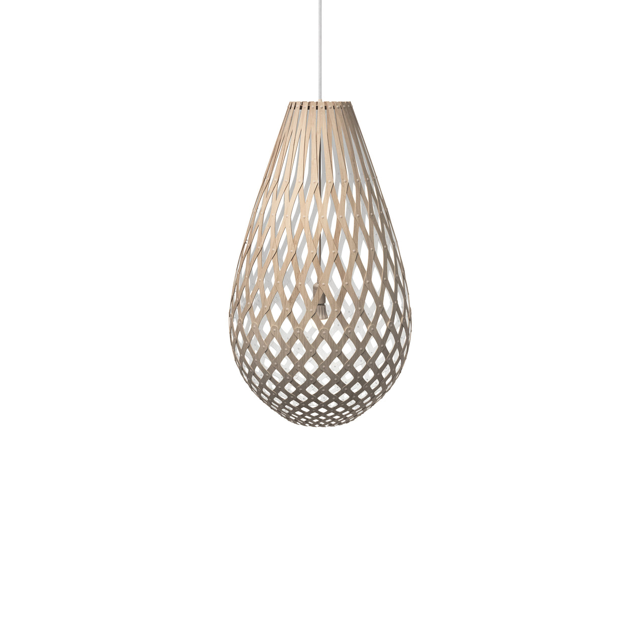 Kōura Pendant Light: Large + Bamboo + White