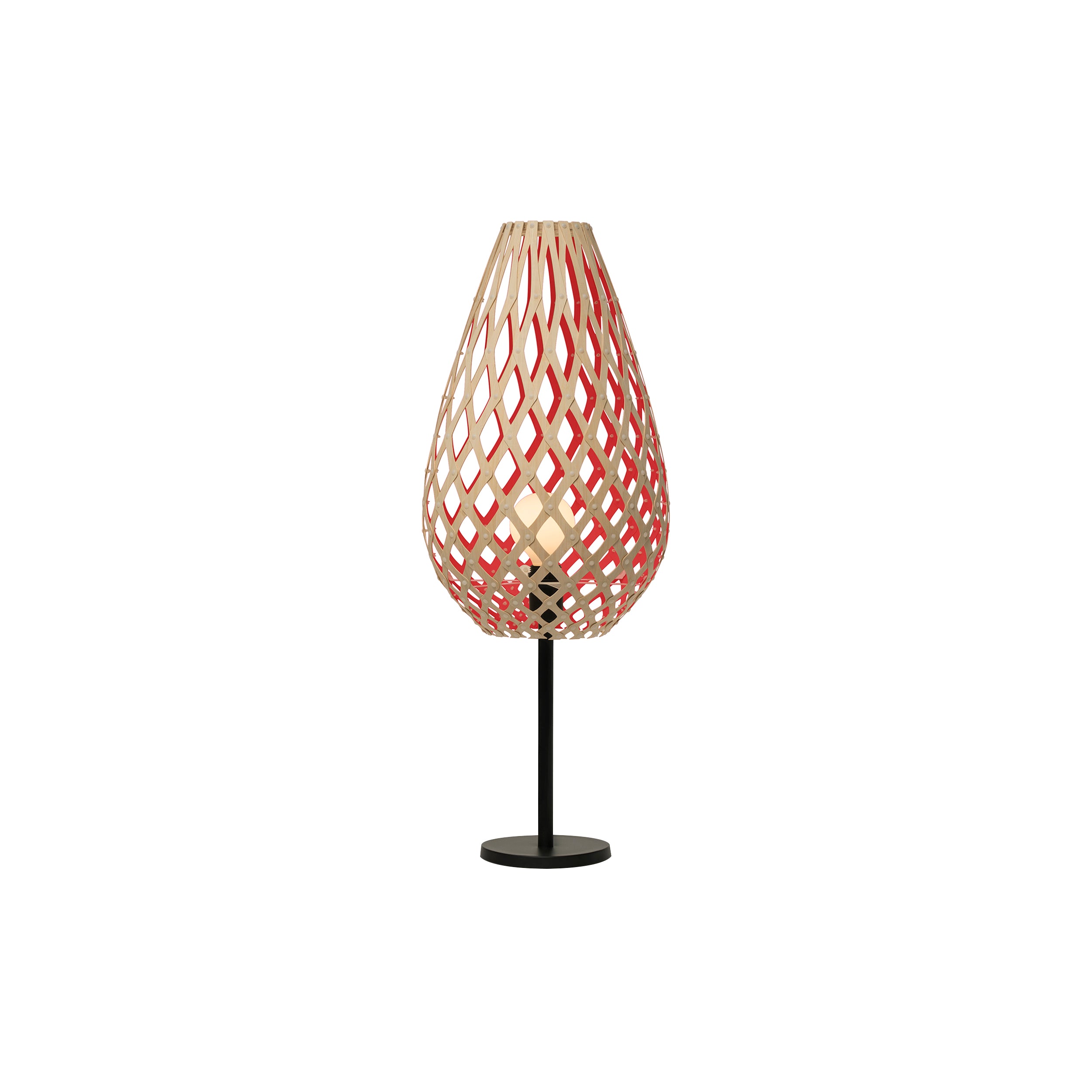 Koura Table Lamp: Bamboo + Red