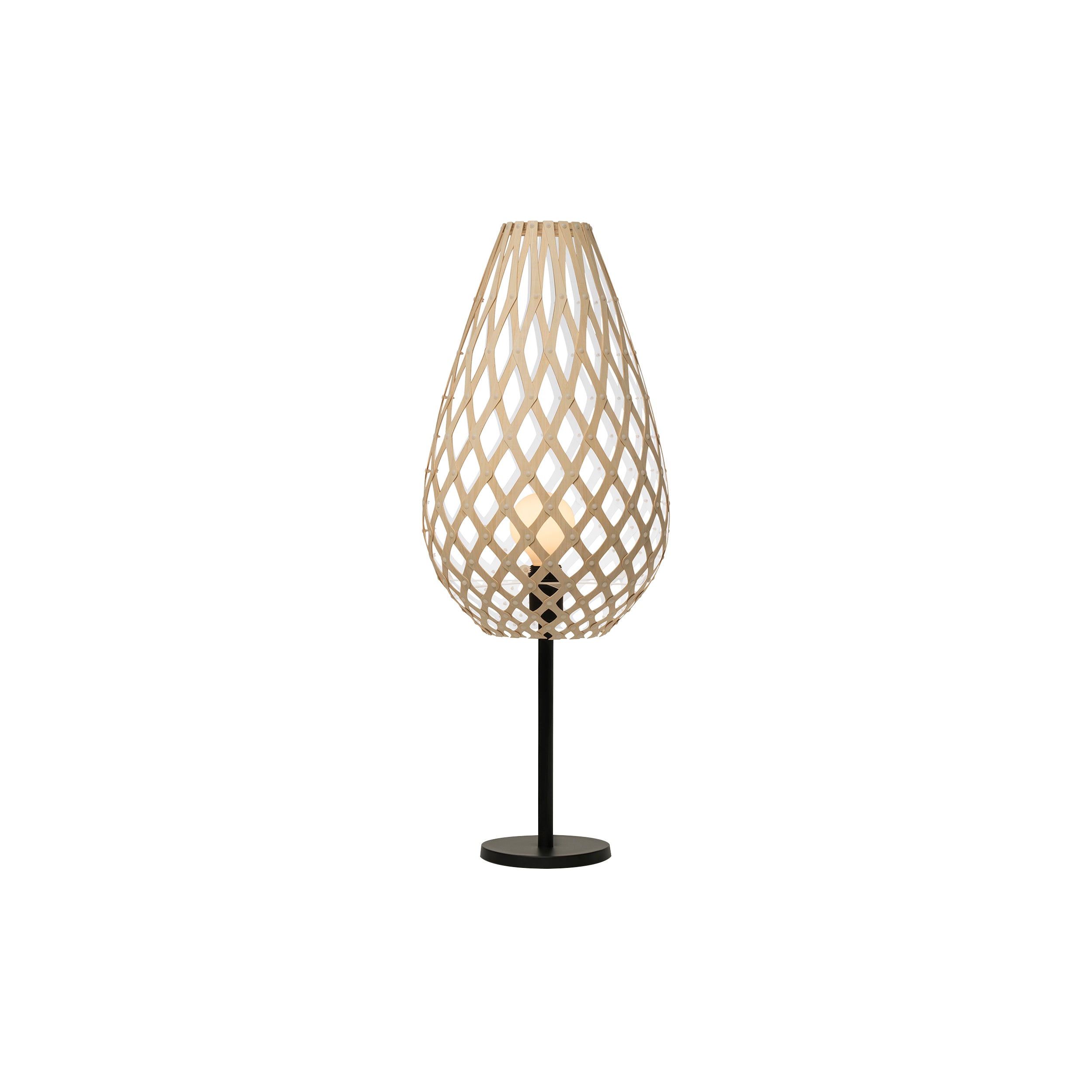 Koura Table Lamp: Bamboo + White