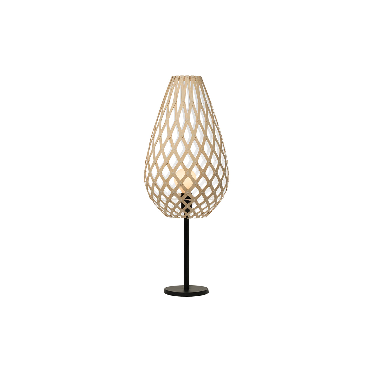 Koura Table Lamp: Bamboo + White