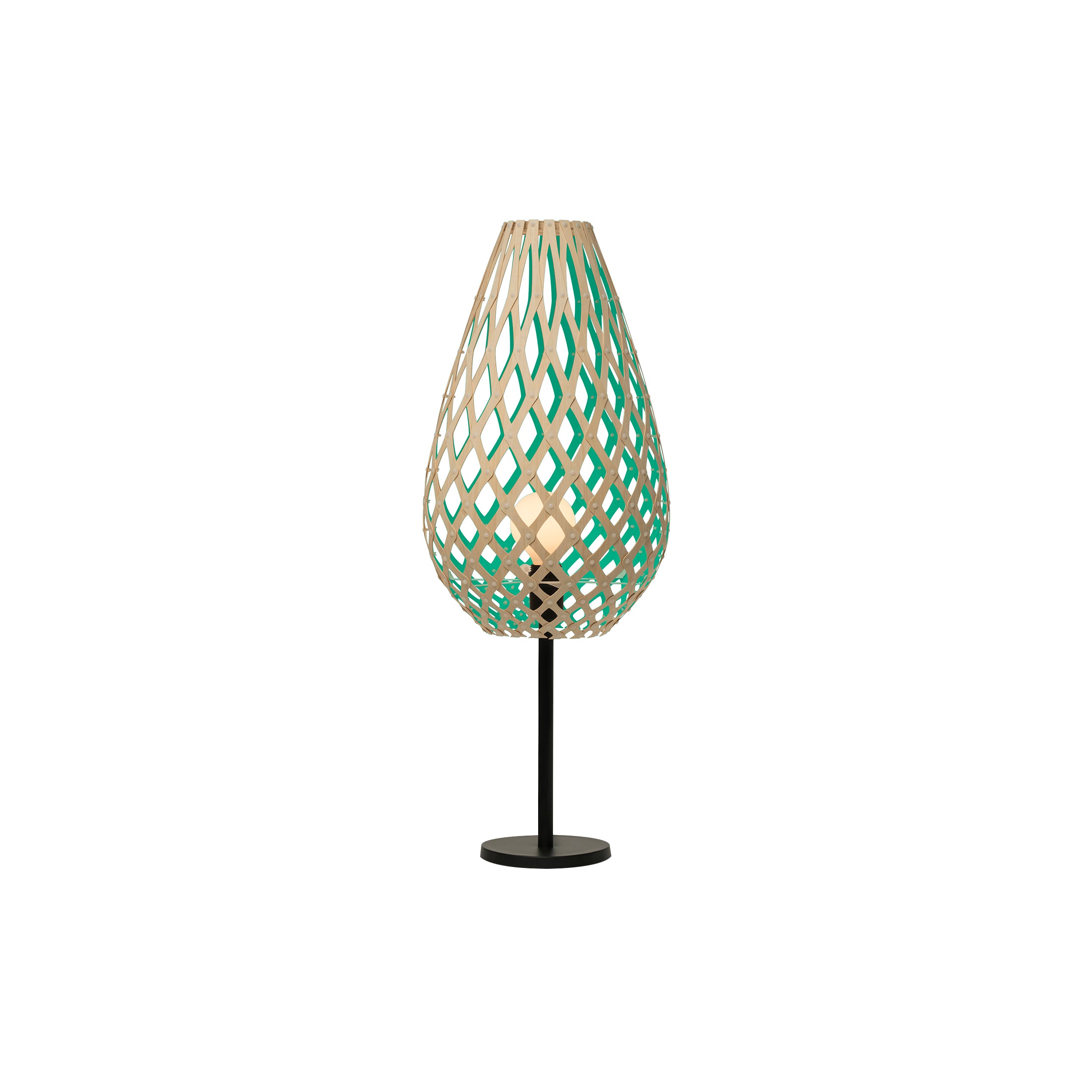 Koura Table Lamp: Bamboo + Aqua