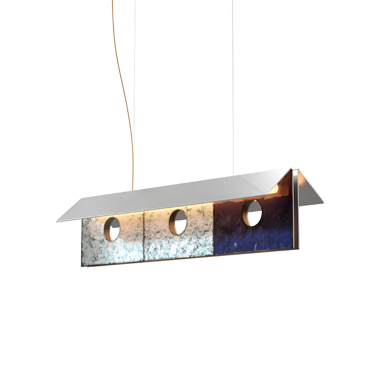 Bolda Atelier 01C Palette Suspension Lamp: 1 + Bluish Black + Titanium White