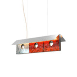 Bolda Atelier 01C Palette Suspension Lamp: 2 + Flame Orange + Titanium White
