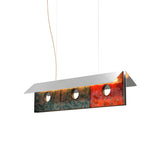 Bolda Atelier 01C Palette Suspension Lamp: 3 + Flame Orange + Steel Grey