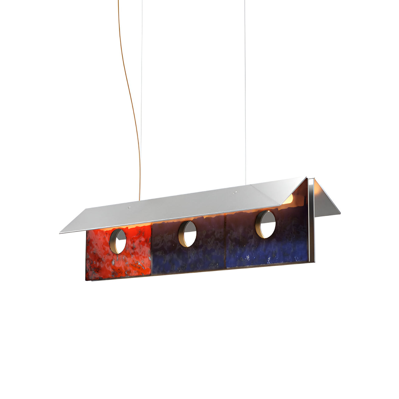 Bolda Atelier 01C Palette Suspension Lamp: 4 + Bluish Black + Flame Orange