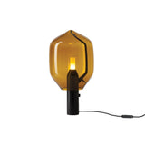 Lighthouse Table Lamp: Marquina Black Marble + Amber
