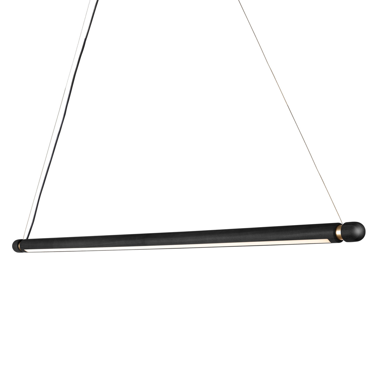 Linea Suspension Lamp: Horizontal + Black + Brass