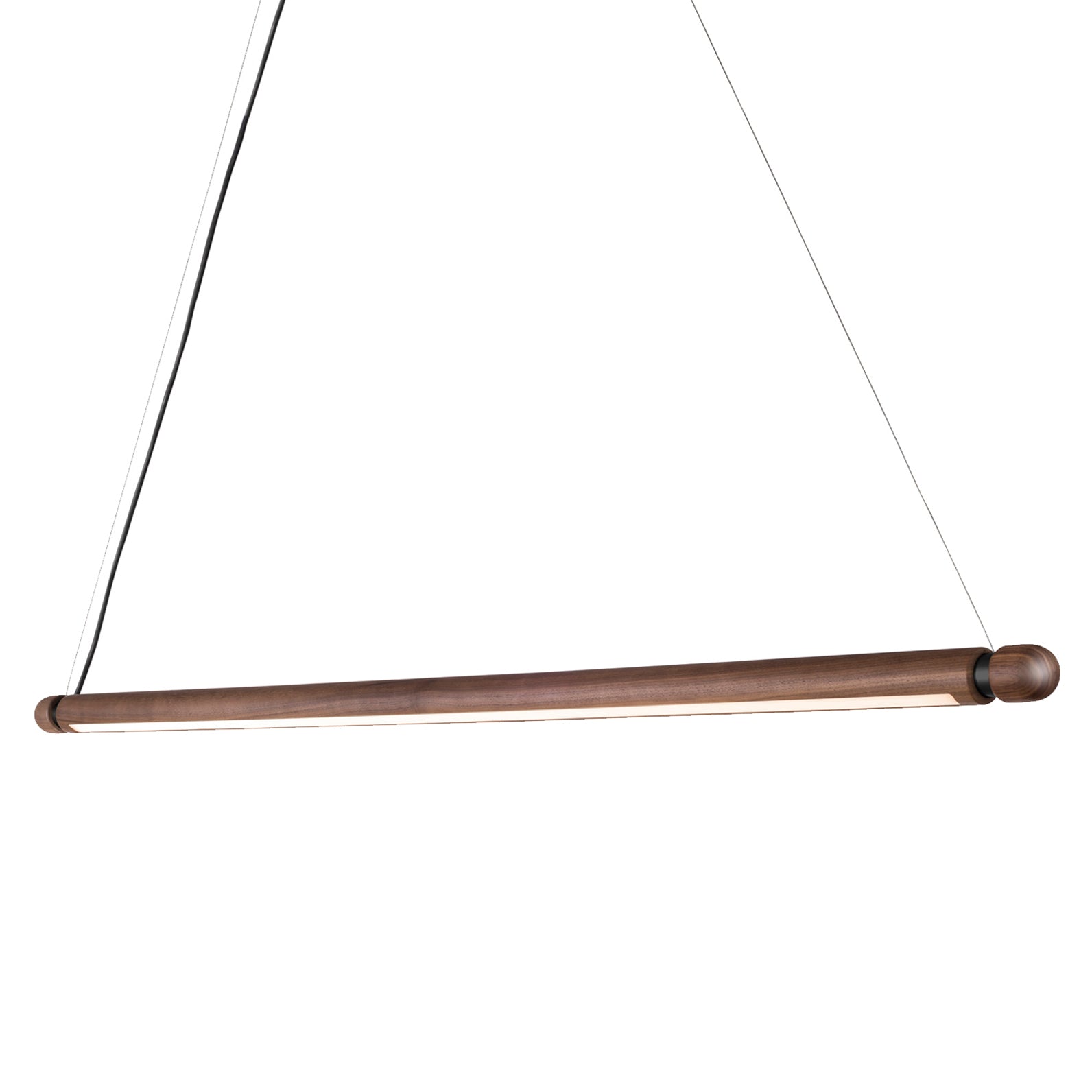 Linea Suspension Lamp: Horizontal + Walnut + Graphite