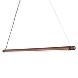 Linea Suspension Lamp: Horizontal + Walnut + Graphite