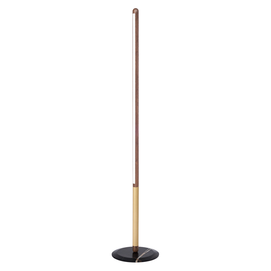 Linea Floor Lamp: Uno + Walnut + Brass