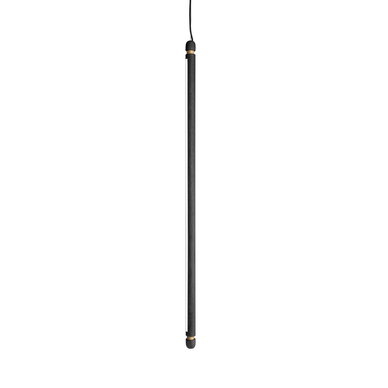 Linea Suspension Lamp: Vertical + Black + Brass