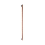 Linea Suspension Lamp: Vertical + Walnut + Brass