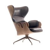 Lounger Armchair: Walnut Nature Effect + Pale Brown
