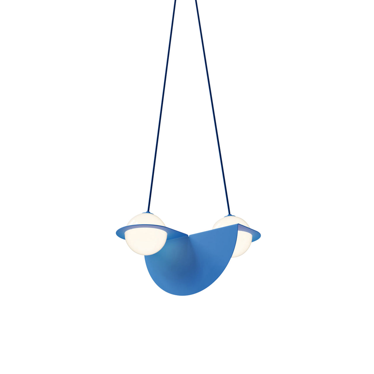 Laurent 01 Suspension Lamp: Blue + Blue + Angled Wires