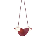 Laurent 01 Suspension Lamp: Burgundy + Burgundy + Angled Wires