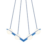 Laurent 02 Suspension Lamp: Blue + Blue + Angled Wires