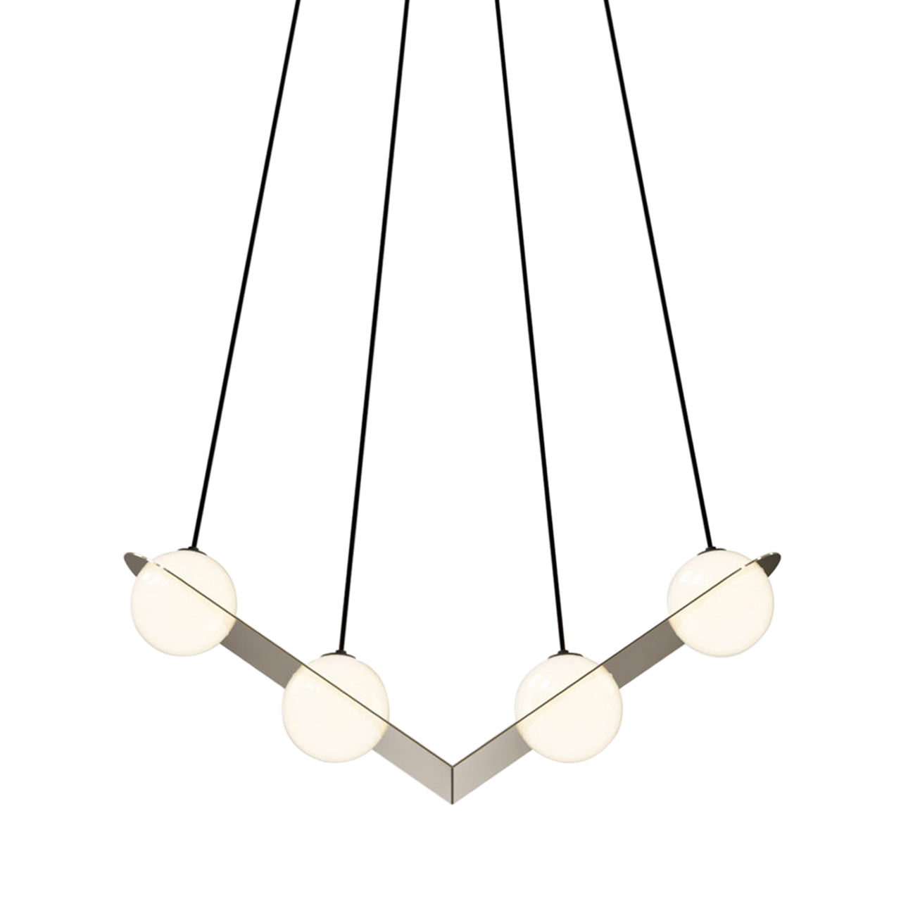 Laurent 02 Suspension Lamp: Brass + Black + Angled Wires