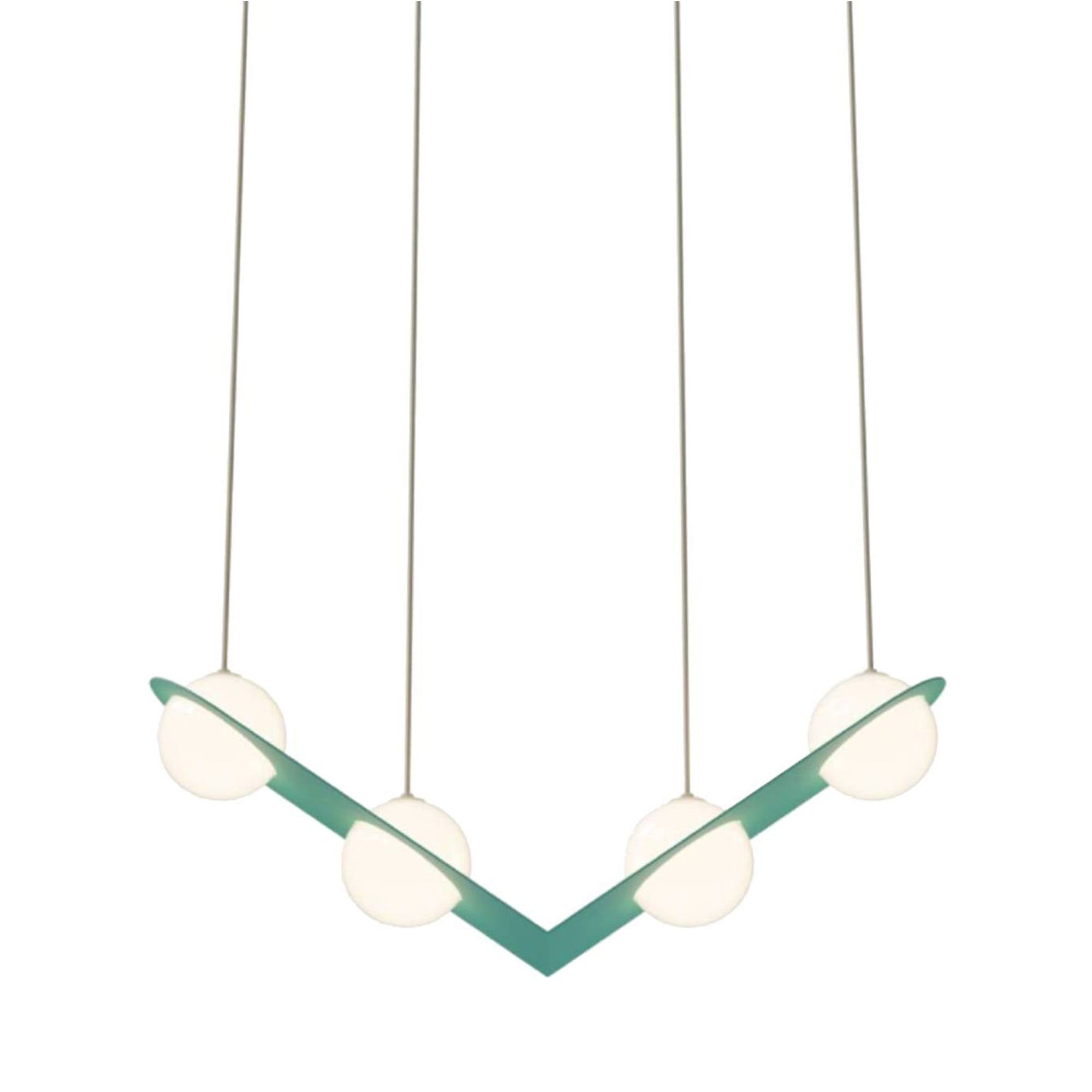 Laurent 02 Suspension Lamp: Turquoise + Beige