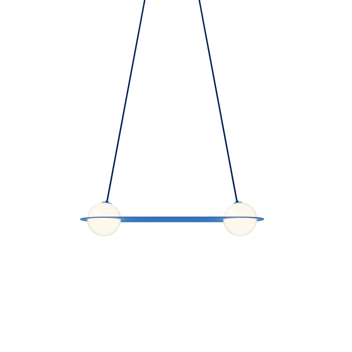 Laurent 03 Suspension Lamp: Blue + Blue + Angled Wires