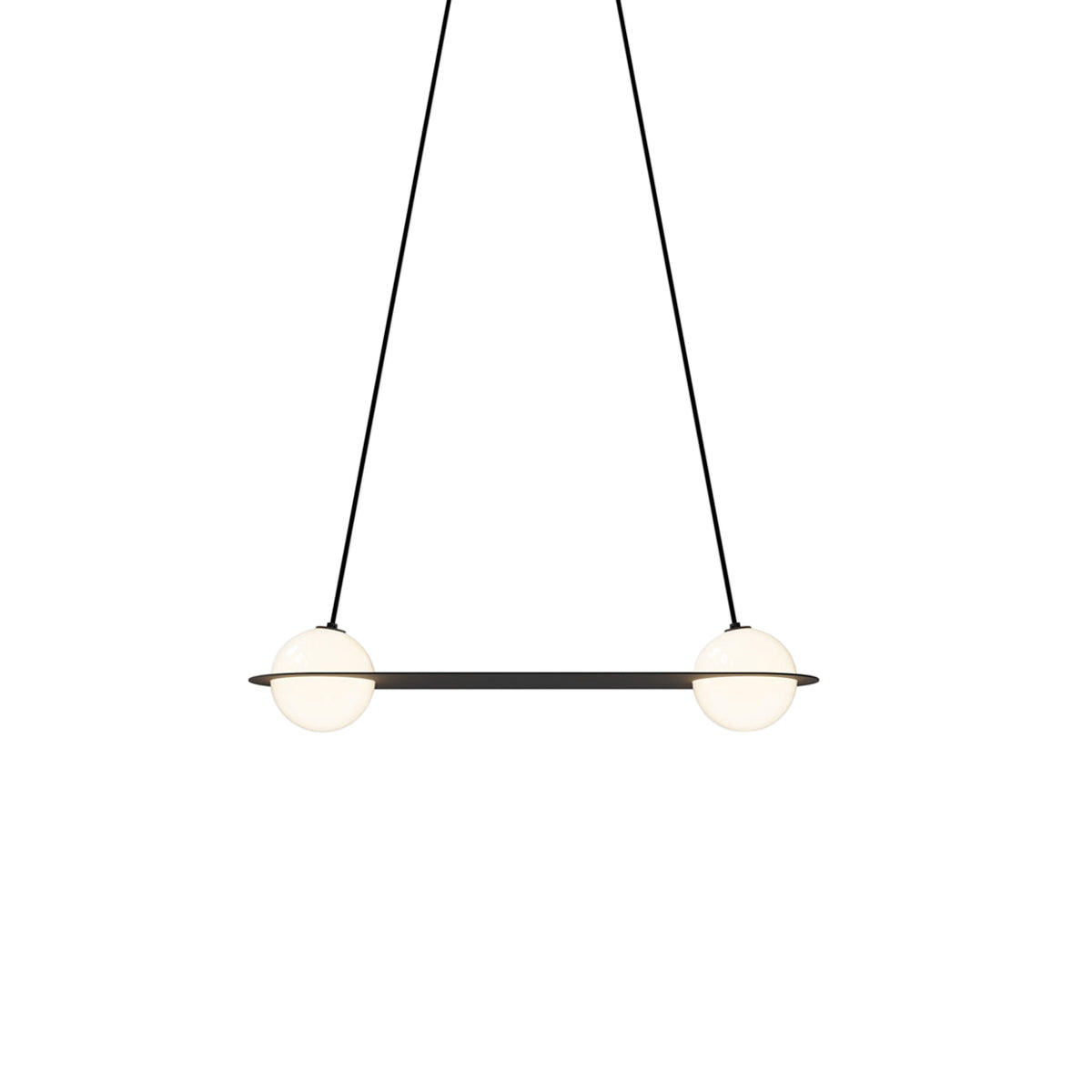 Laurent 03 Suspension Lamp: Black + Black + Angled Wires
