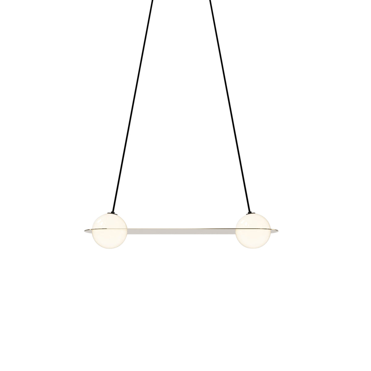 Laurent 03 Suspension Lamp: Brass + Black + Angled Wires