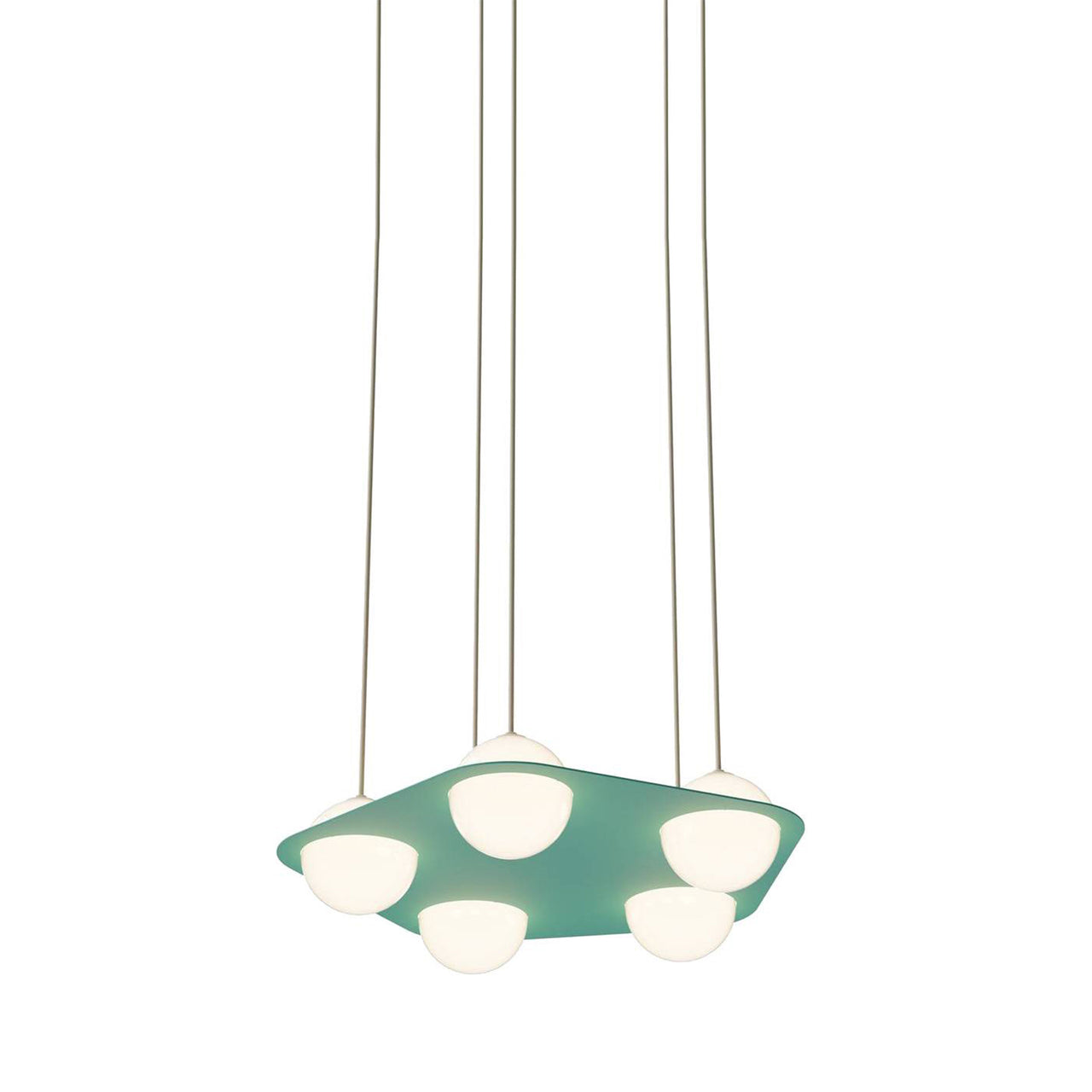 Laurent 04 Suspension Lamp: Turquoise + Beige