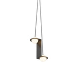 Laurent 05 Suspension Lamp: Textured Black + Black + Angled Wires