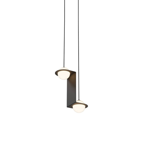 Laurent 05 Suspension Lamp: Textured Black + Black