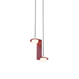 Laurent 05 Suspension Lamp: Textured Burgundy + Black