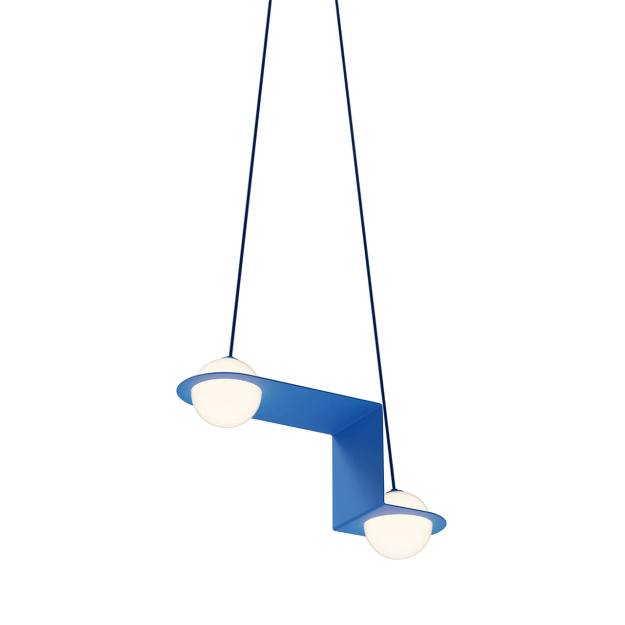 Laurent 06 Suspension Lamp: Blue + Blue + Angled Wires