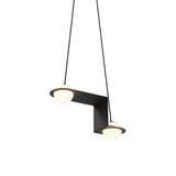 Laurent 06 Suspension Lamp: Textured Black + Black + Angled Wires