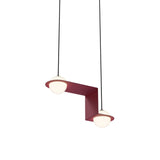 Laurent 06 Suspension Lamp: Textured Burgundy + Black