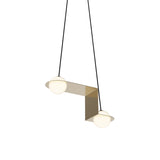Laurent 06 Suspension Lamp: Brass + Black + Angled Wires