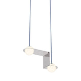 Laurent 06 Suspension Lamp: Nickel Plated + Blue