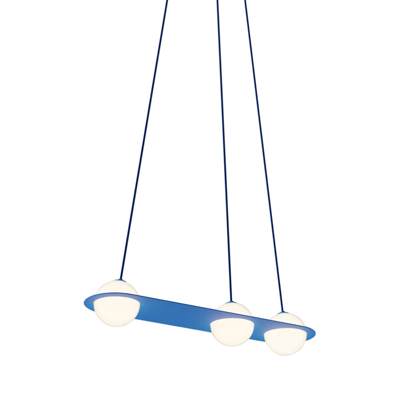 Laurent 07 Suspension Lamp: Blue + Blue + Angled Wires