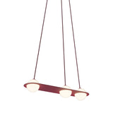Laurent 07 Suspension Lamp: Burgundy + Burgundy + Angled Wires