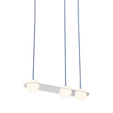 Laurent 07 Suspension Lamp: Nickel Plated + Blue