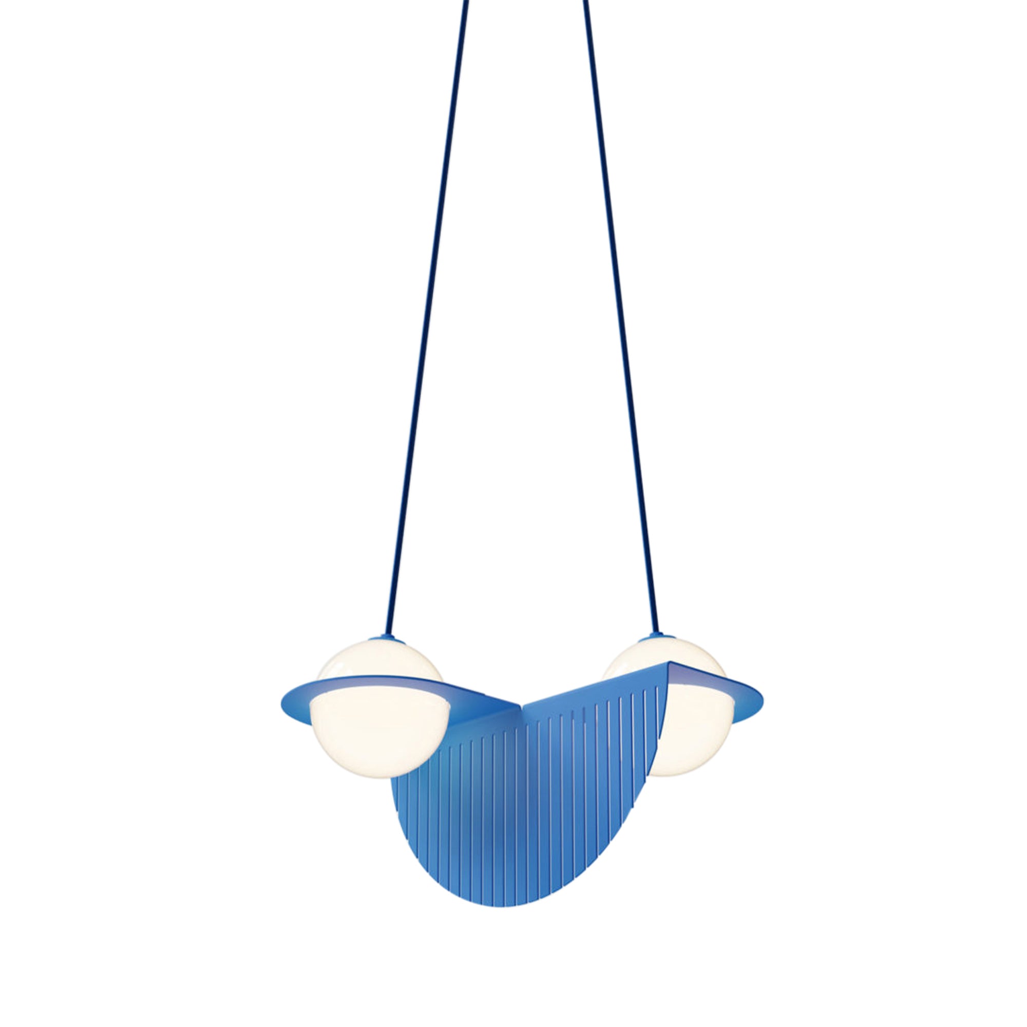 Laurent 09 Suspension Lamp: Blue + Blue + Angled Wires