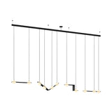 Laurent 15 Suspension Lamp: Textured Black + Black