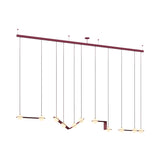 Laurent 15 Suspension Lamp: Textured Burgundy + Burgundy