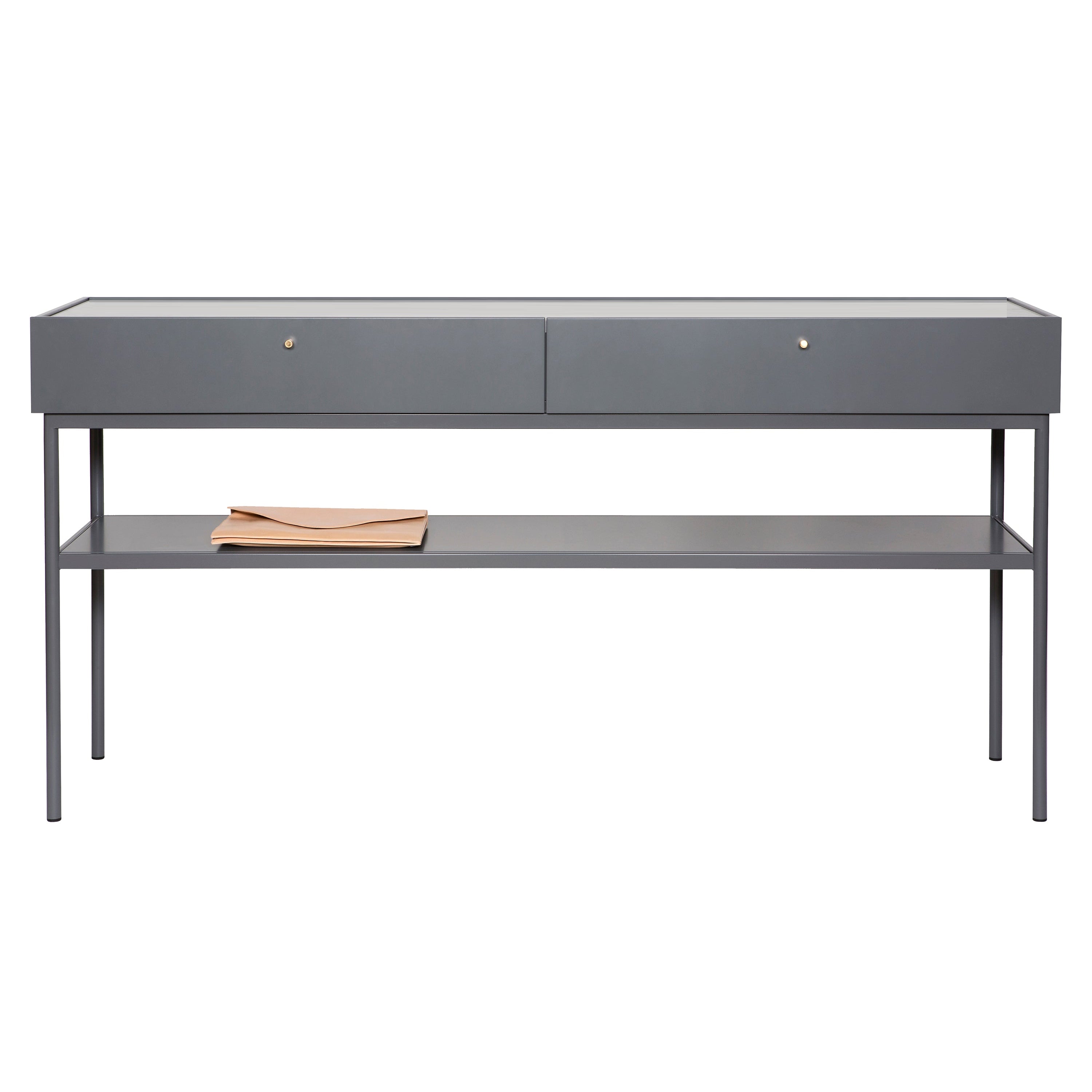 Luc Console 160: Carrara Marble + Storm Grey
