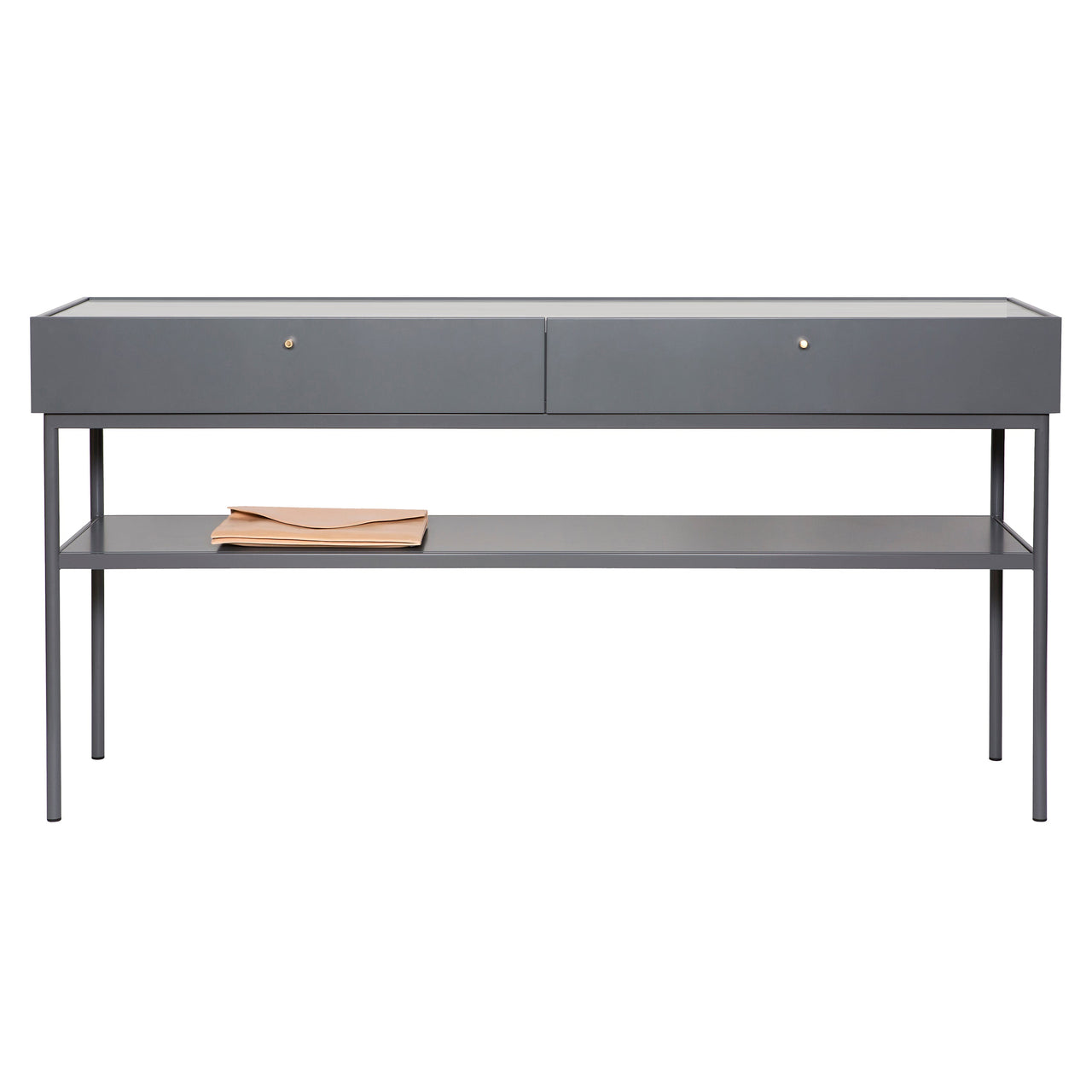 Luc Console 160: Carrara Marble + Storm Grey