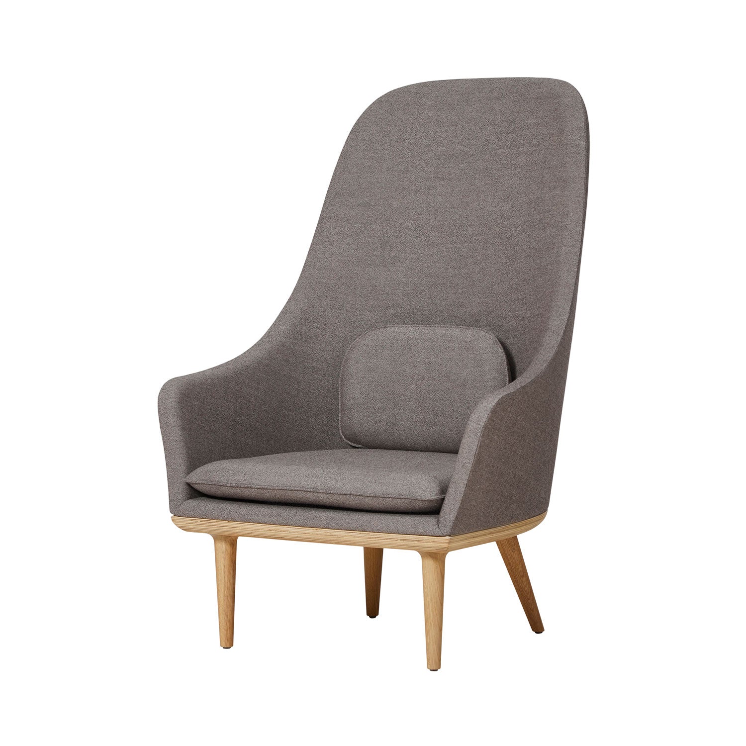 Lunar Highback Lounge Chair: Natural Oak